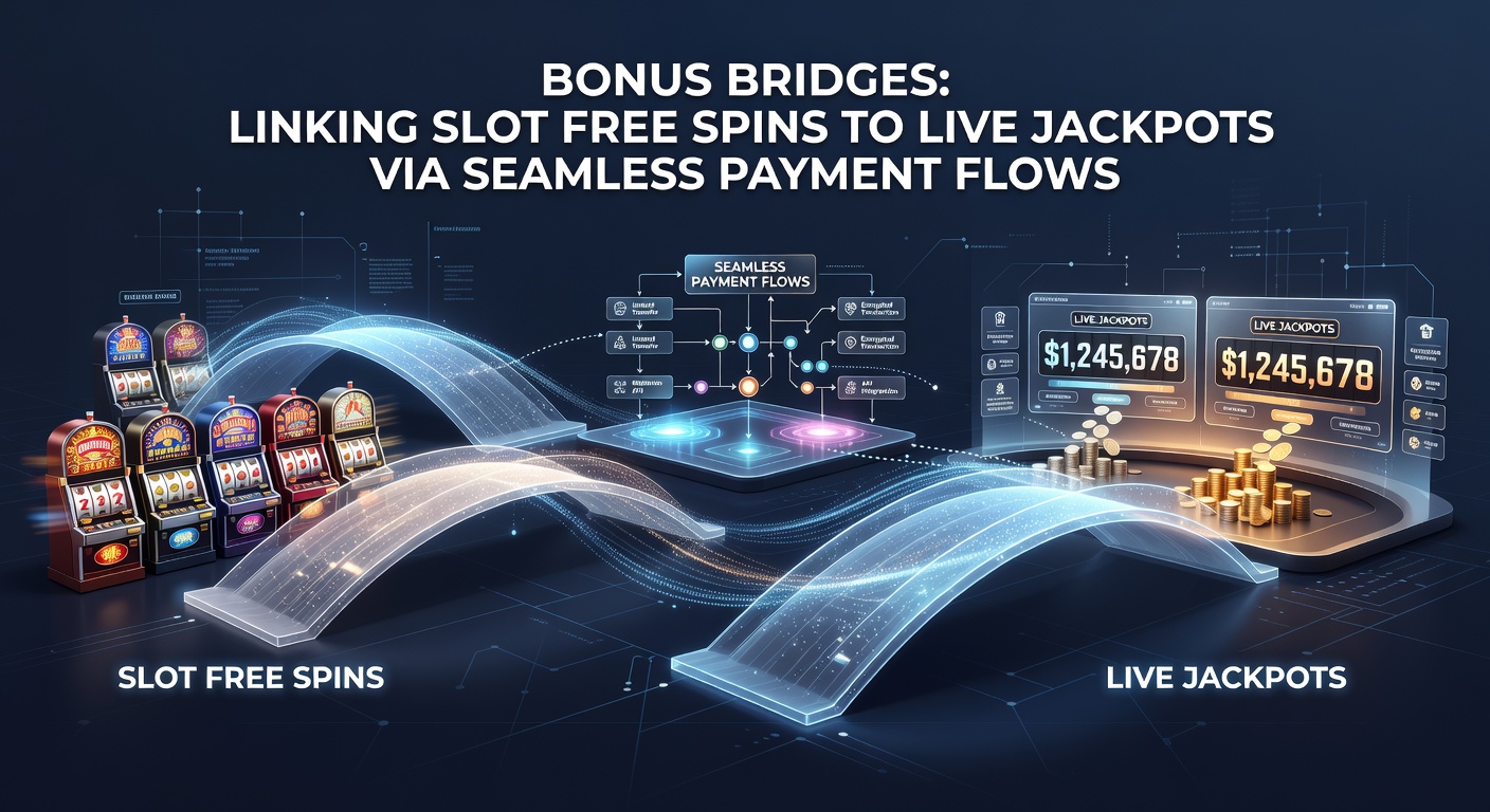 Screenshot of a gaming interface displaying a bonus bridge in action, with free spin counters transitioning smoothly into a live jackpot wager option, overlaid metrics showing real-time pot growth and payment confirmation icons