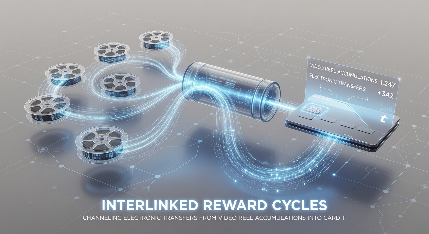 Diagram of interlinked reward cycles showing electronic transfers between video reels and card table side wagers