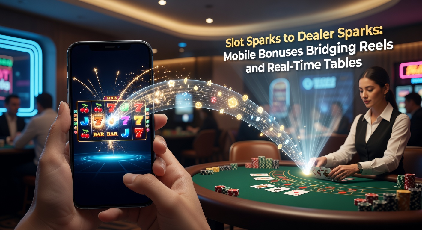 Close-up of a mobile app interface displaying bonus transfer from slot free spins to a live dealer roulette wheel, with glowing credit flows
